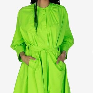 Essential Antwerp Chemisier Dress FiREPINK 💚 Neon Green 💚 NWT